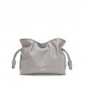 LOEWE Mini Flamenco Clutch Bag In Nappa Calfskin - Pearl Grey