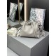 LOEWE Mini Flamenco Clutch Bag In Nappa Calfskin - Pearl Grey