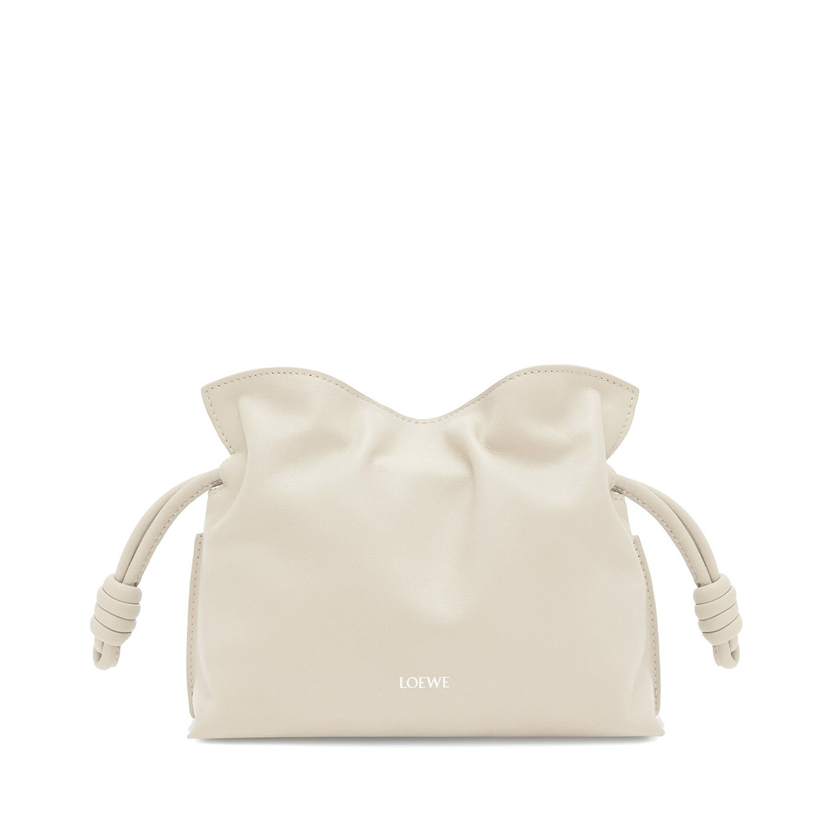 LOEWE Mini Flamenco Clutch Bag In Nappa Calfskin - Sea Salt