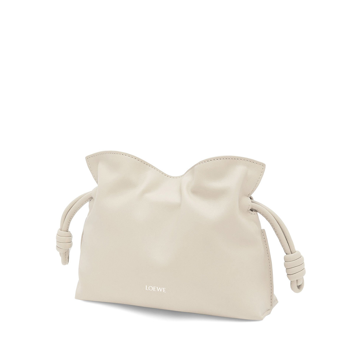 LOEWE Mini Flamenco Clutch Bag In Nappa Calfskin - Sea Salt