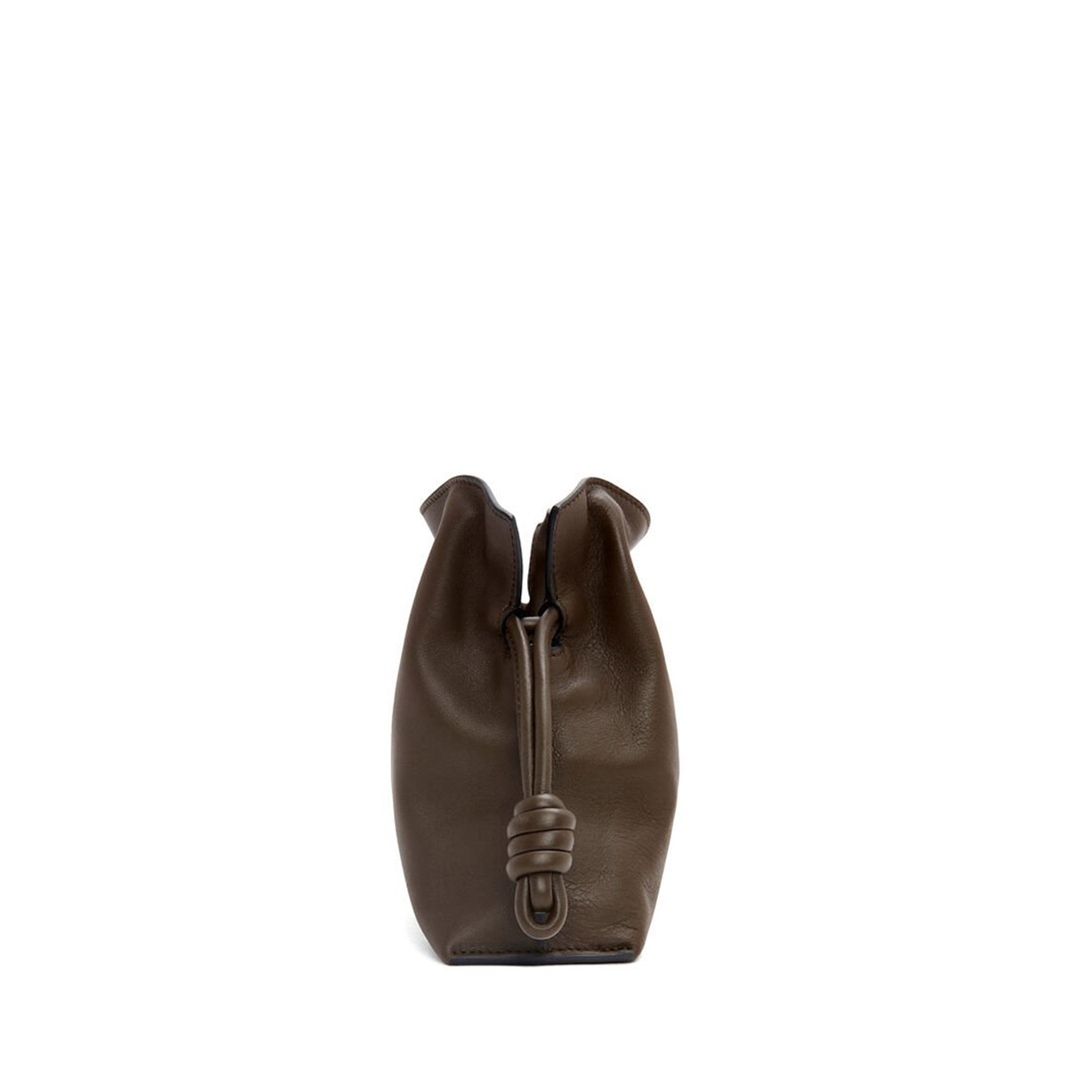 LOEWE Mini Flamenco Clutch Bag In Nappa Calfskin - Chocolate