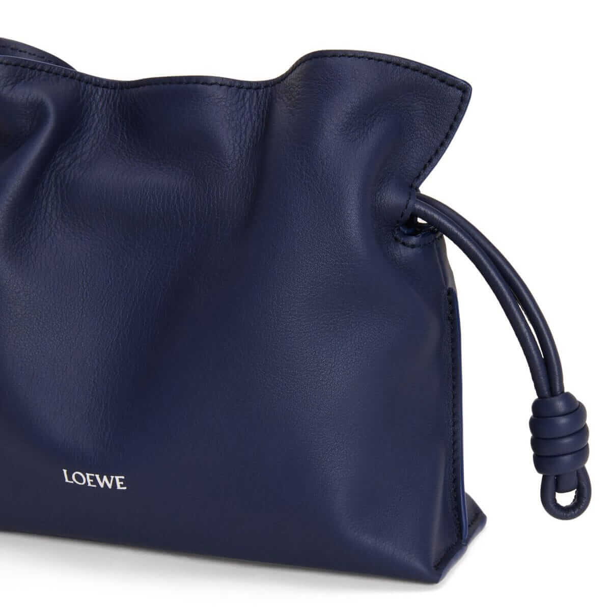 LOEWE Mini Flamenco Clutch Bag In Nappa Calfskin - Abyss Blue