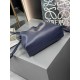 LOEWE Mini Flamenco Clutch Bag In Nappa Calfskin - Abyss Blue