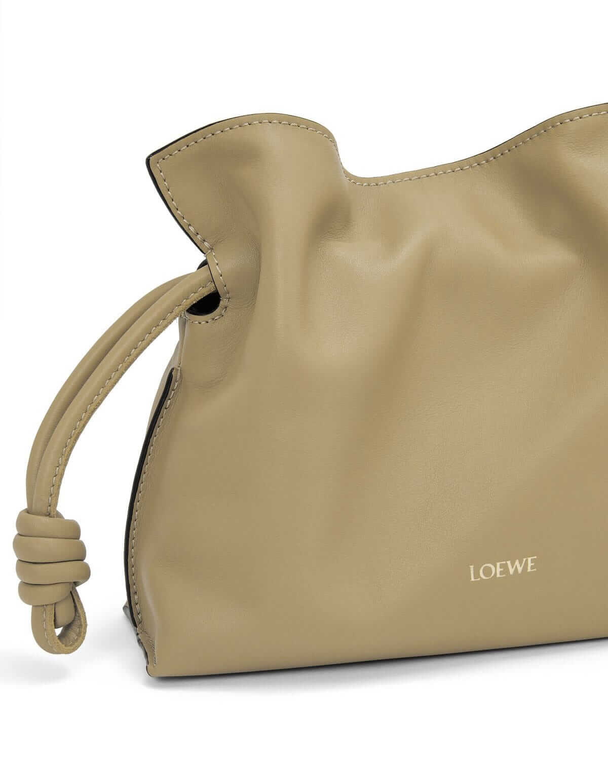 LOEWE Mini Flamenco Clutch Bag In Nappa Calfskin - Clay Green