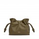 LOEWE Mini Flamenco Clutch Bag In Nappa Calfskin - Dark Khaki Green