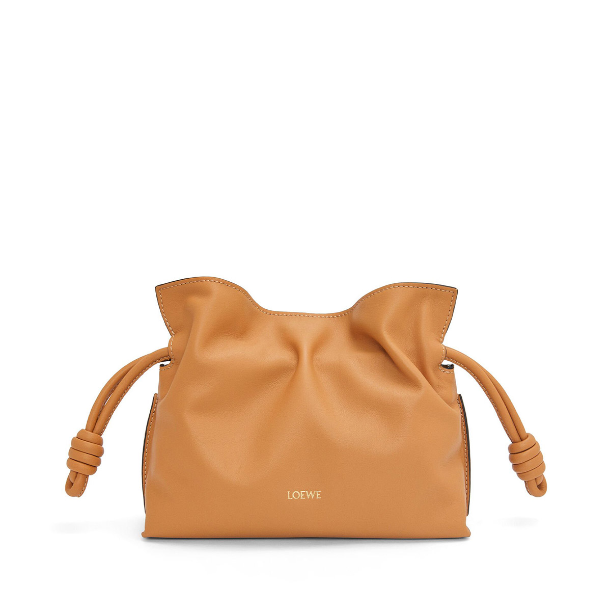 LOEWE Mini Flamenco Clutch Bag In Nappa Calfskin - Warm Desert