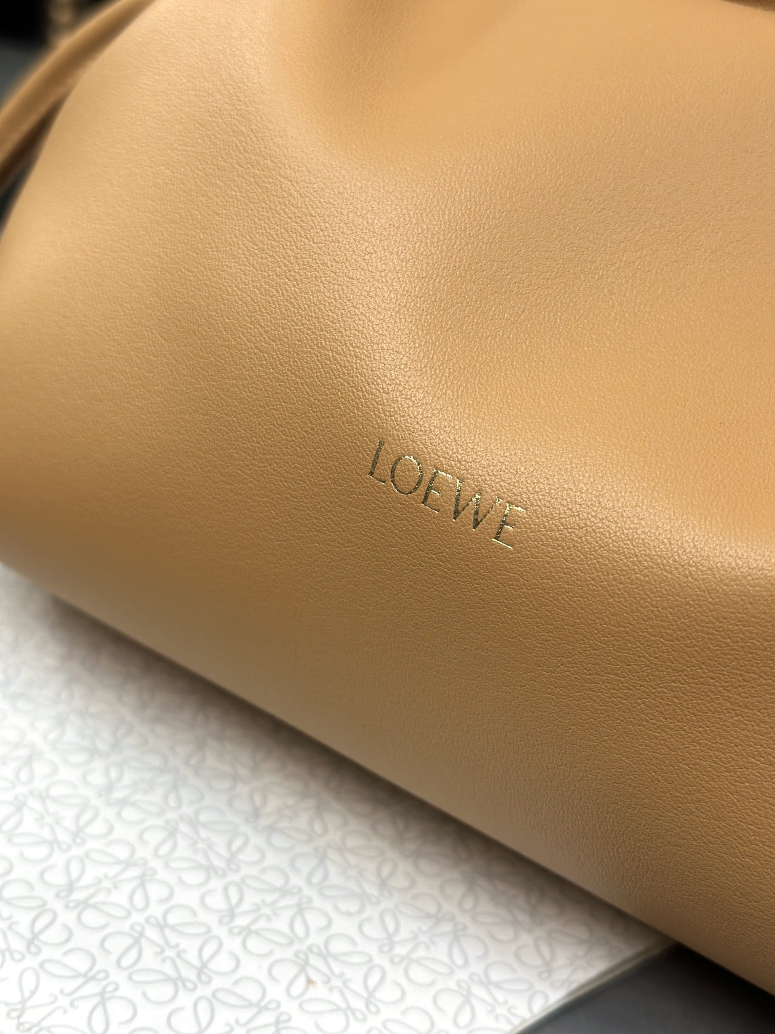 LOEWE Mini Flamenco Clutch Bag In Nappa Calfskin - Warm Desert