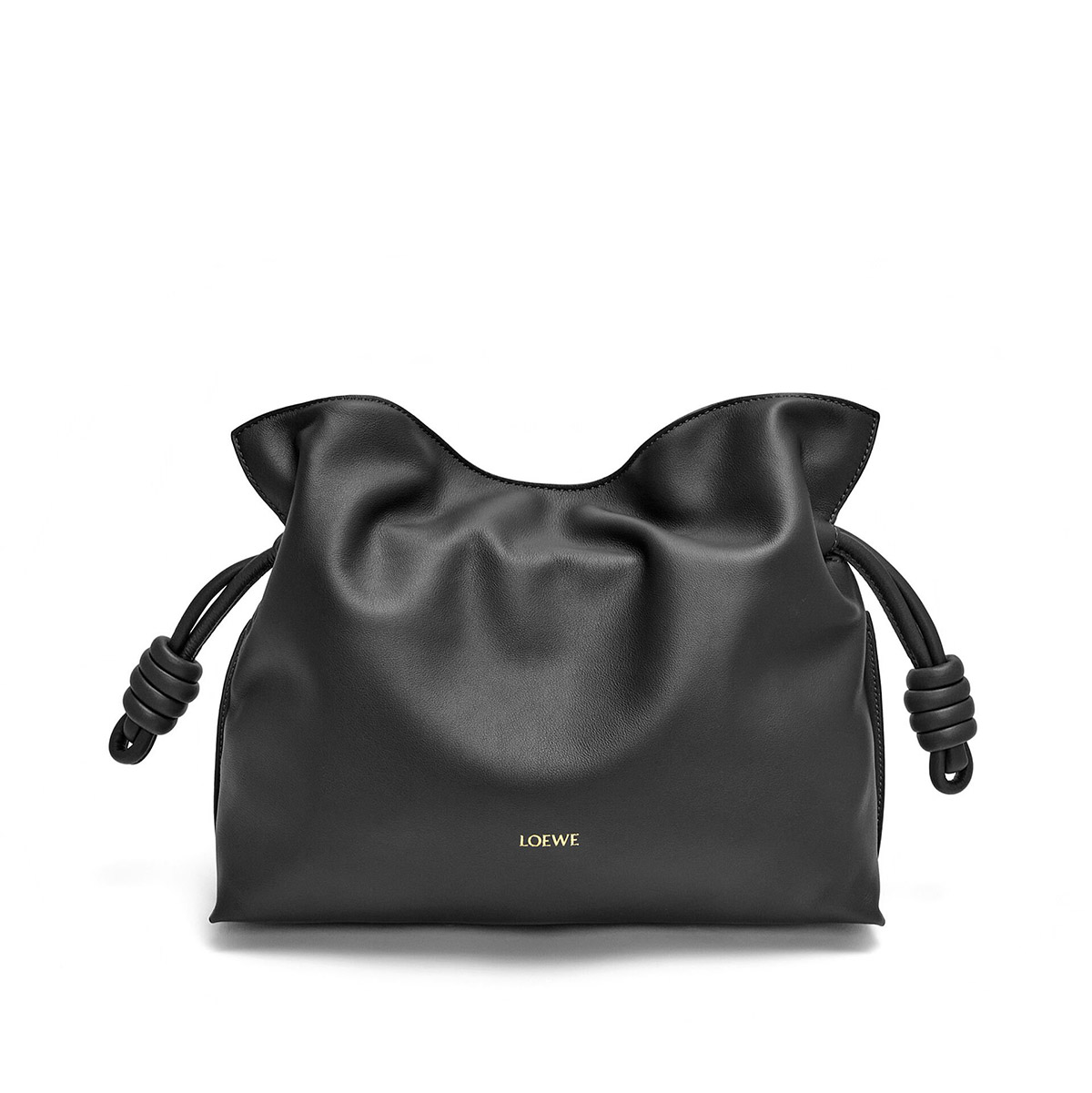 LOEWE Medium Flamenco Clutch Bag In Nappa Calfskin - Black