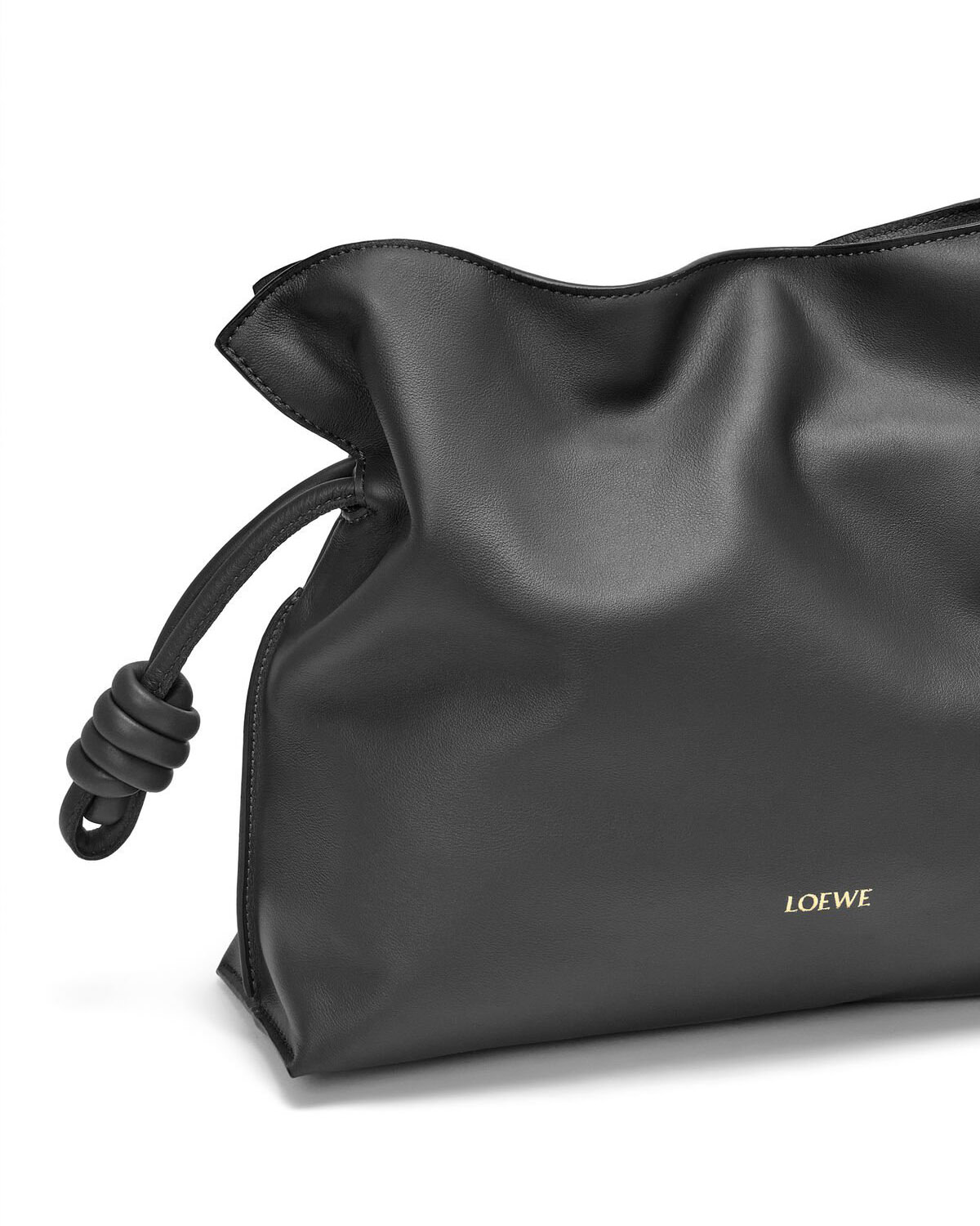 LOEWE Medium Flamenco Clutch Bag In Nappa Calfskin - Black