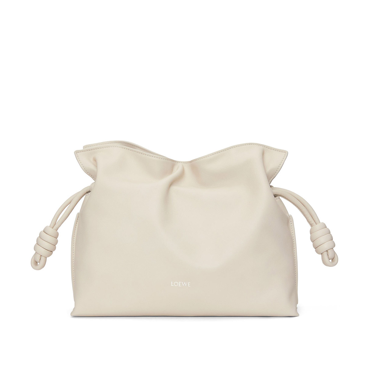 LOEWE Medium Flamenco Clutch Bag In Nappa Calfskin - Sea Salt