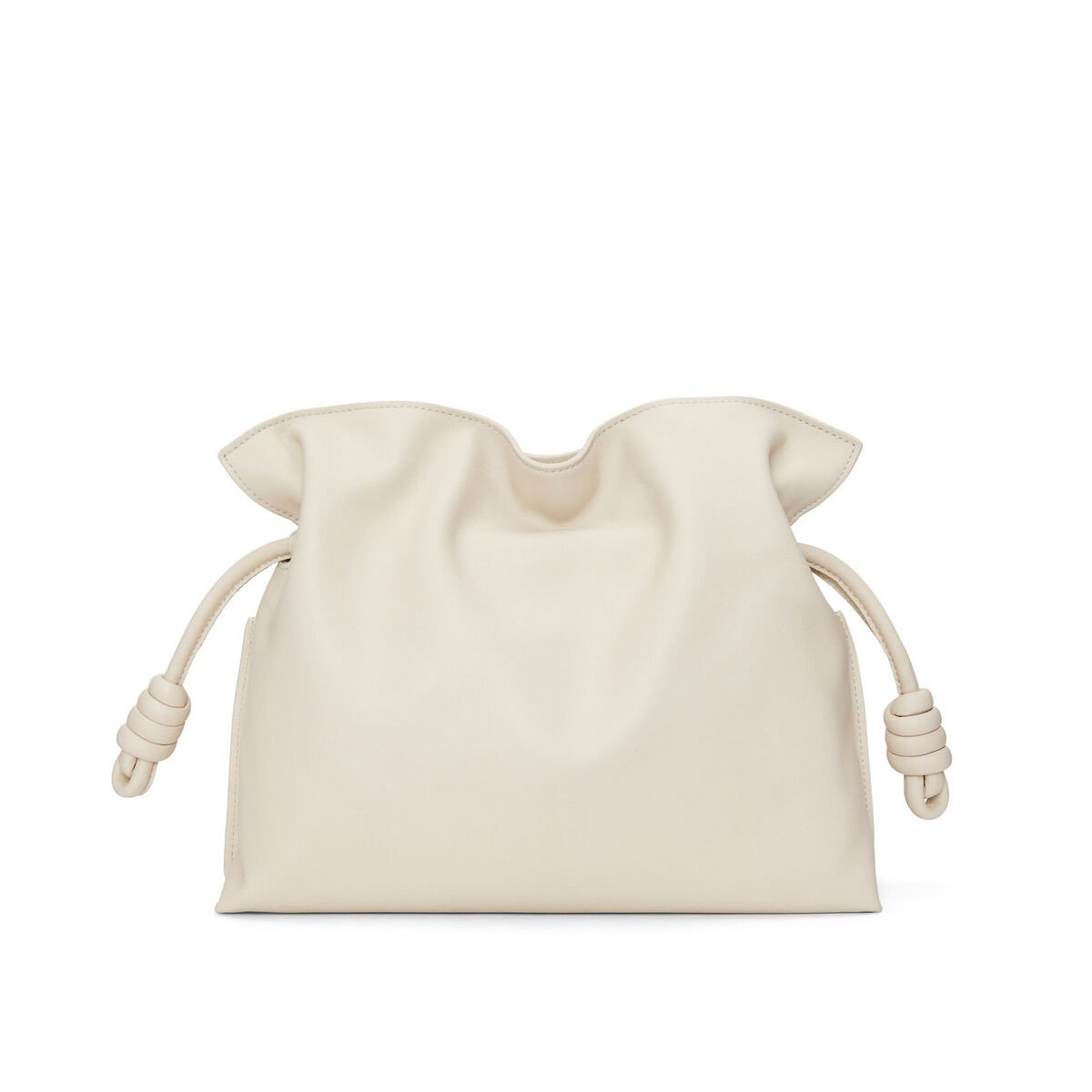 LOEWE Medium Flamenco Clutch Bag In Nappa Calfskin - Sea Salt