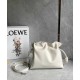 LOEWE Medium Flamenco Clutch Bag In Nappa Calfskin - Sea Salt