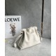 LOEWE Medium Flamenco Clutch Bag In Nappa Calfskin - Sea Salt