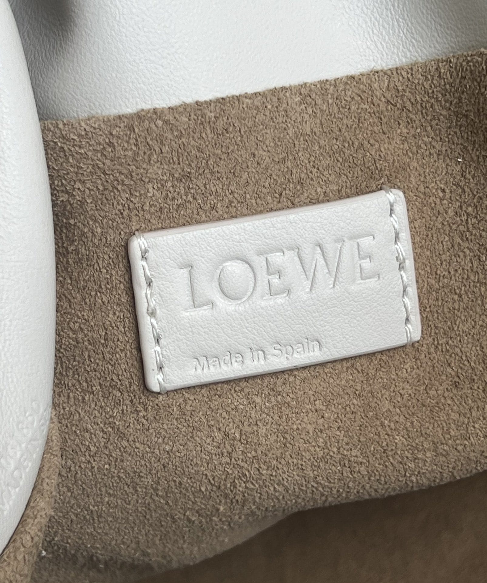 LOEWE Medium Flamenco Clutch Bag In Nappa Calfskin - Sea Salt