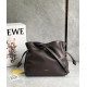 LOEWE Medium Flamenco Clutch Bag In Nappa Calfskin - Chocolate