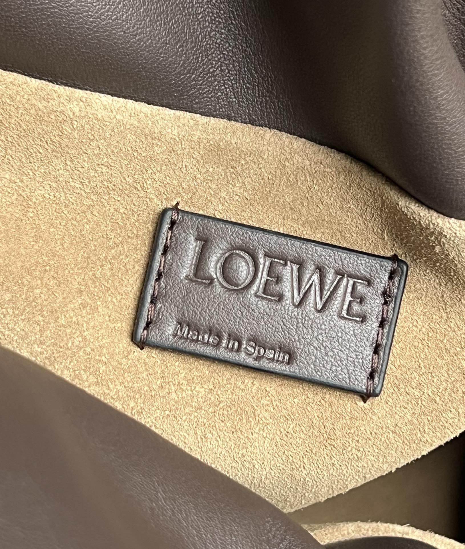 LOEWE Medium Flamenco Clutch Bag In Nappa Calfskin - Chocolate