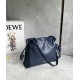 LOEWE Medium Flamenco Clutch Bag In Nappa Calfskin - Abyss Blue