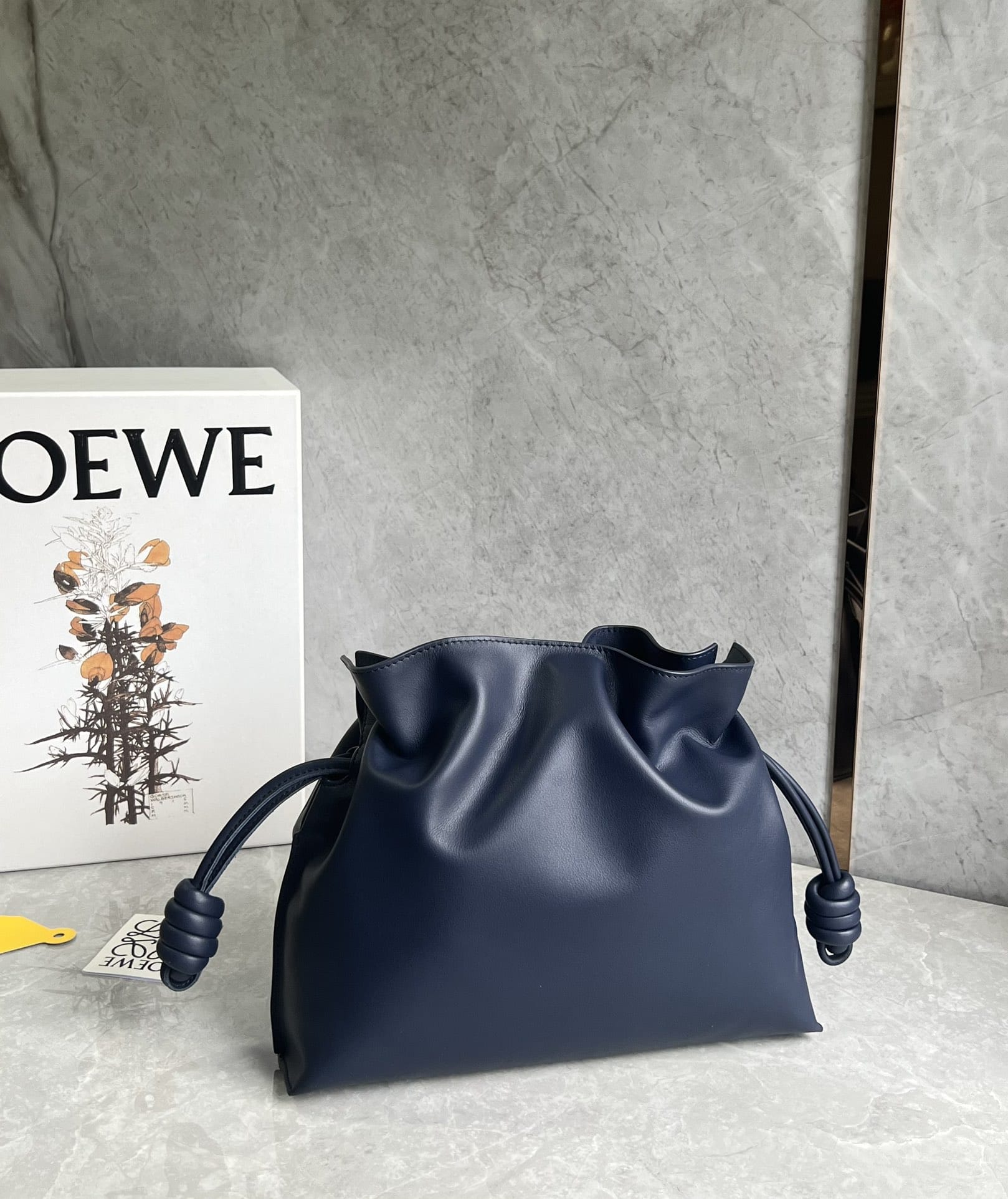 LOEWE Medium Flamenco Clutch Bag In Nappa Calfskin - Abyss Blue