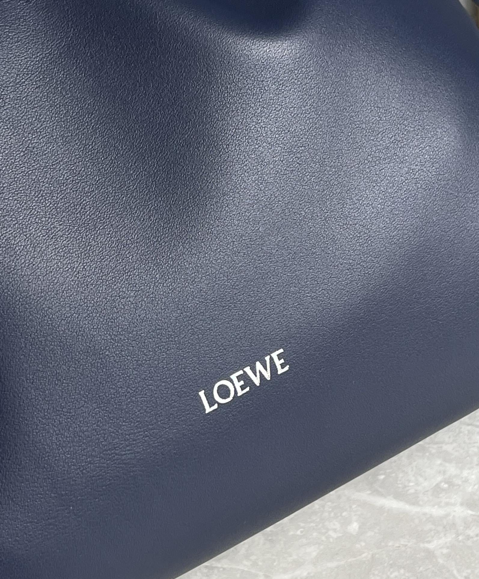 LOEWE Medium Flamenco Clutch Bag In Nappa Calfskin - Abyss Blue