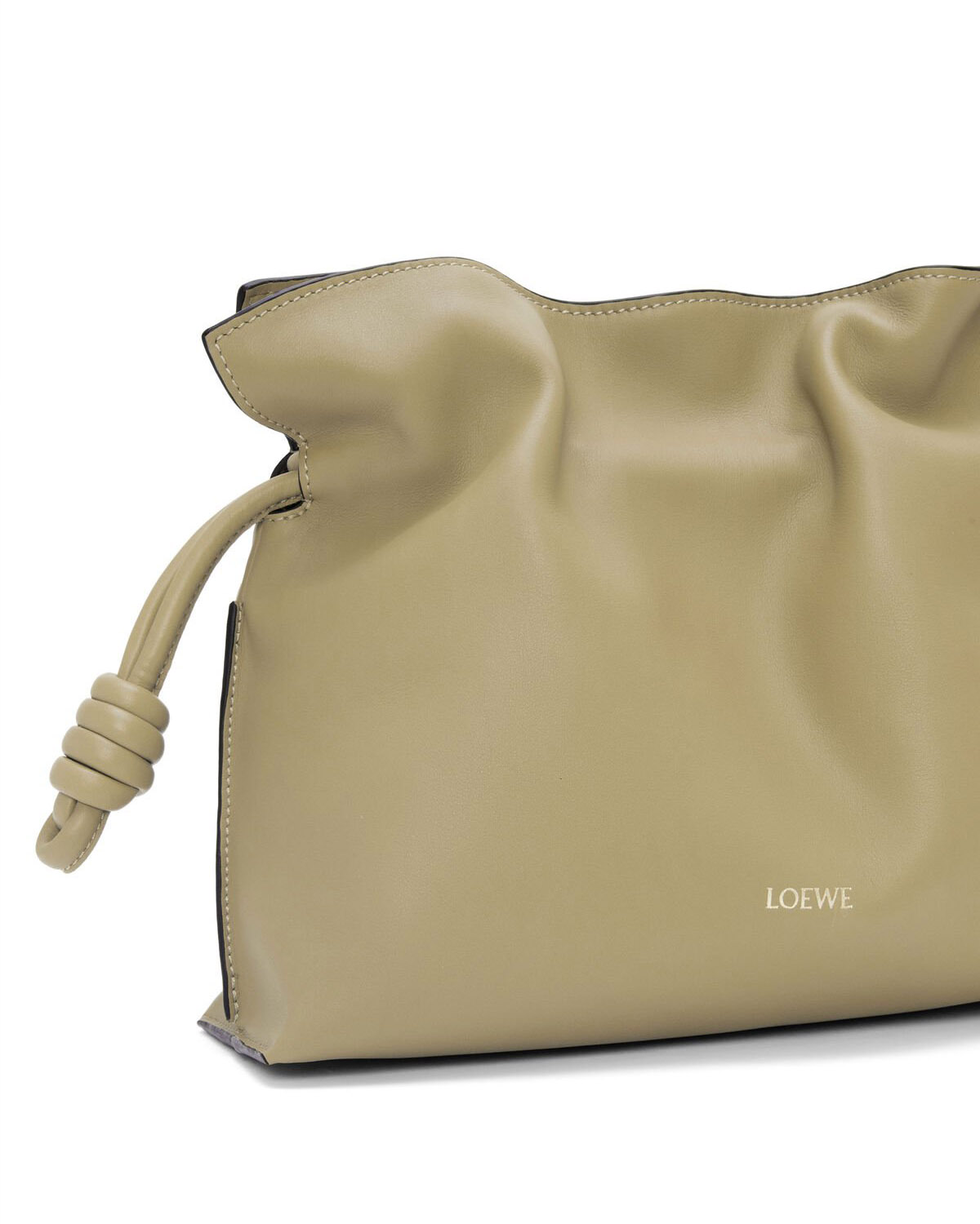 LOEWE Medium Flamenco Clutch Bag In Nappa Calfskin - Clay Green