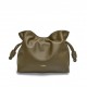 LOEWE Medium Flamenco Clutch Bag In Nappa Calfskin - Dark Khaki Green