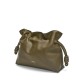 LOEWE Medium Flamenco Clutch Bag In Nappa Calfskin - Dark Khaki Green