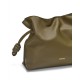 LOEWE Medium Flamenco Clutch Bag In Nappa Calfskin - Dark Khaki Green