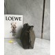 LOEWE Medium Flamenco Clutch Bag In Nappa Calfskin - Dark Khaki Green