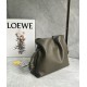 LOEWE Medium Flamenco Clutch Bag In Nappa Calfskin - Dark Khaki Green