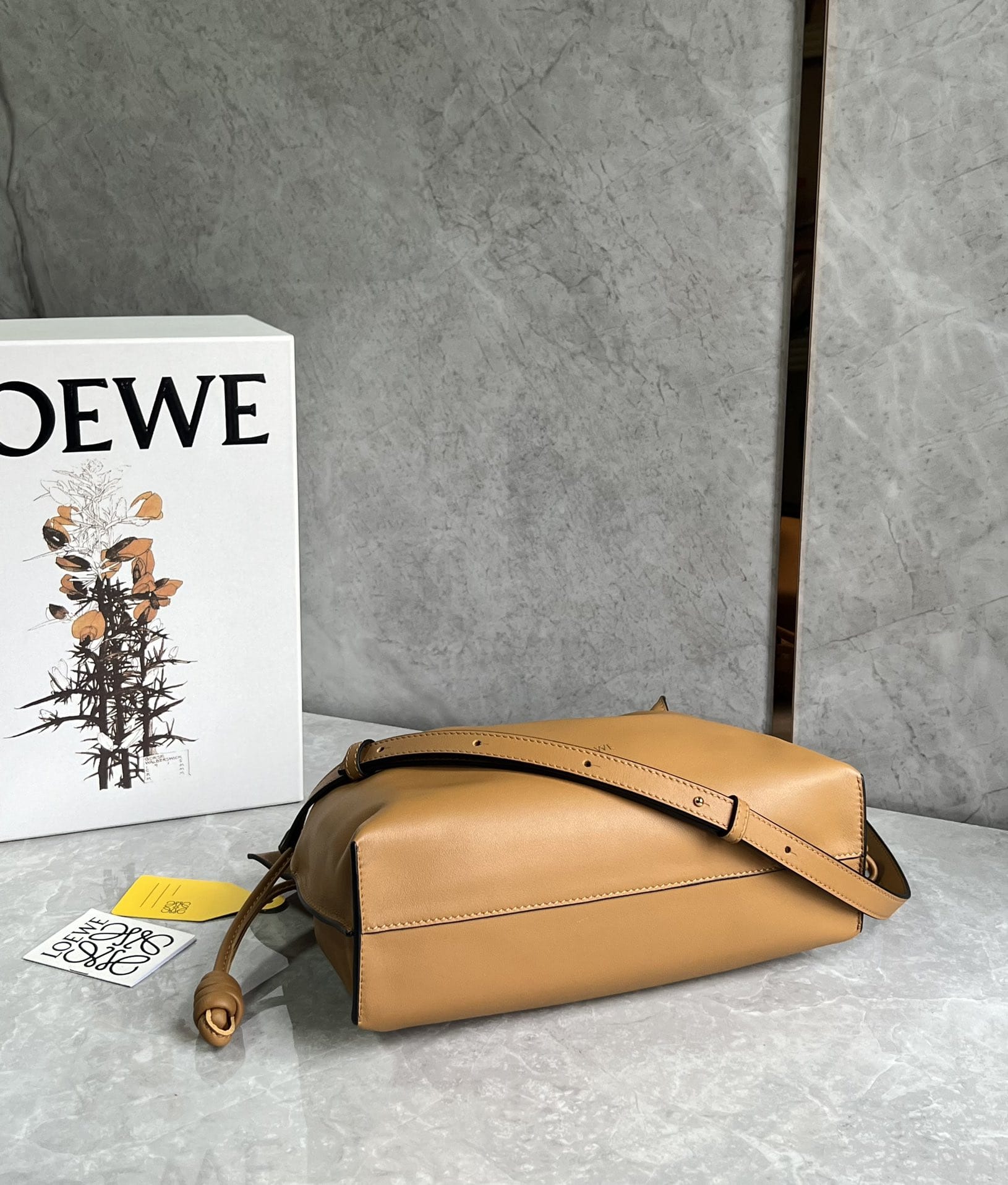 LOEWE Medium Flamenco Clutch Bag In Nappa Calfskin - Warm Desert