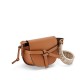 LOEWE Mini Gate Dual Bag In Soft Calfskin And Jacquard - Tan