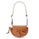 LOEWE Mini Gate Dual Bag In Soft Calfskin And Jacquard - Tan