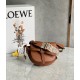 LOEWE Mini Gate Dual Bag In Soft Calfskin And Jacquard - Tan