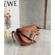 LOEWE Mini Gate Dual Bag In Soft Calfskin And Jacquard - Tan