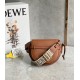 LOEWE Mini Gate Dual Bag In Soft Calfskin And Jacquard - Tan