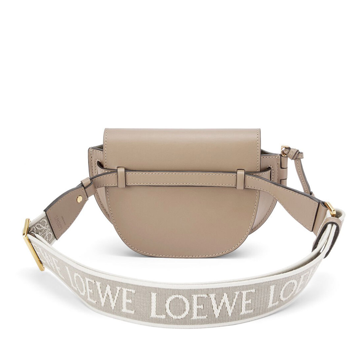 LOEWE Mini Gate Dual Bag In Soft Calfskin And Jacquard - Sand