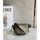 LOEWE Mini Gate Dual Bag In Soft Calfskin And Jacquard - Autumn Green