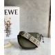 LOEWE Mini Gate Dual Bag In Soft Calfskin And Jacquard - Autumn Green