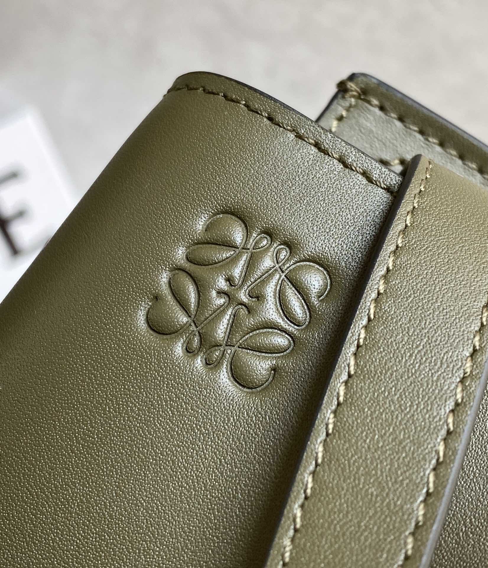 LOEWE Mini Gate Dual Bag In Soft Calfskin And Jacquard - Autumn Green