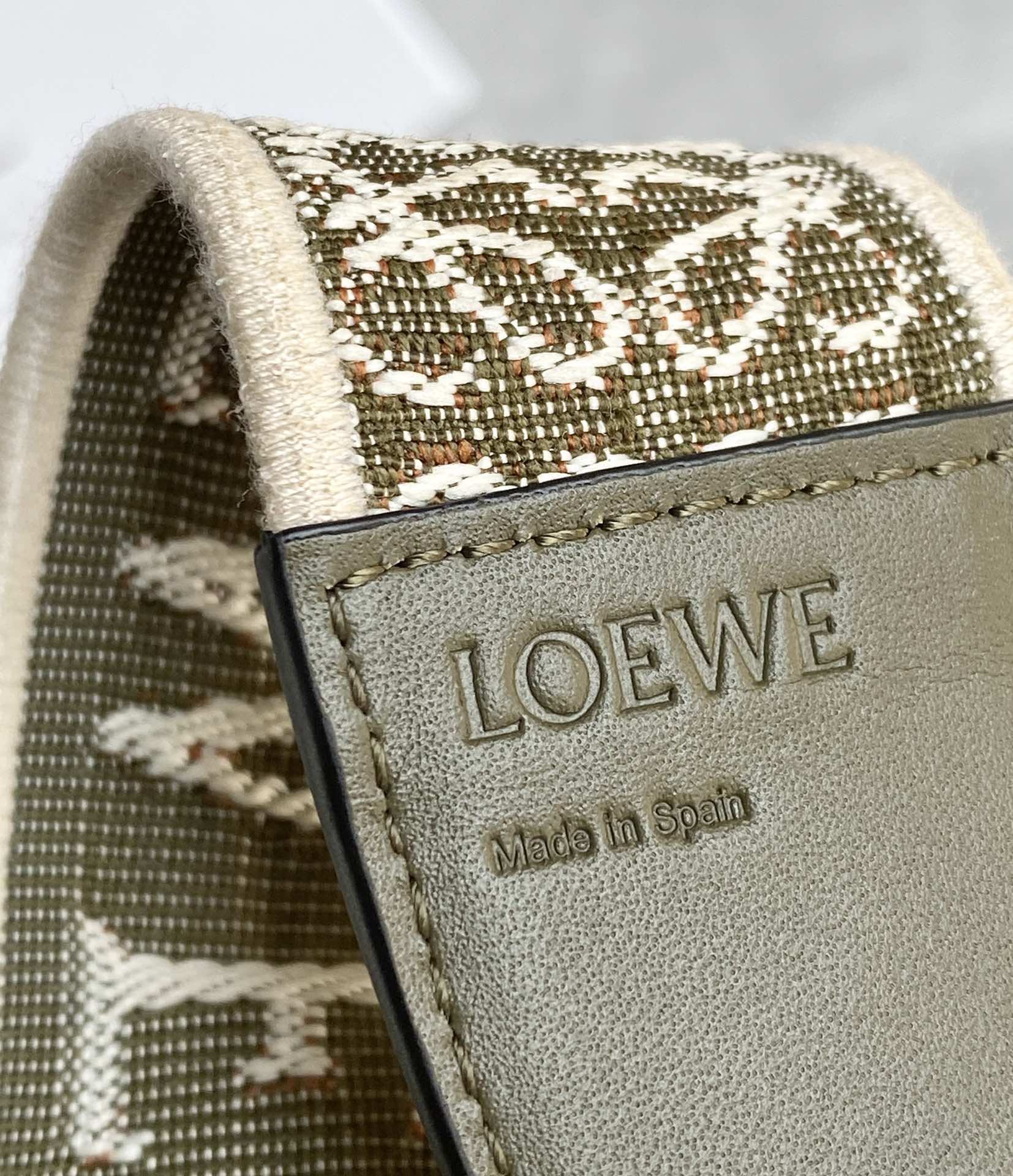 LOEWE Mini Gate Dual Bag In Soft Calfskin And Jacquard - Autumn Green