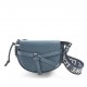 LOEWE Mini Gate Dual Bag In Soft Calfskin And Jacquard - Onyx Blue