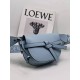 LOEWE Mini Gate Dual Bag In Soft Calfskin And Jacquard - Onyx Blue