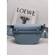 LOEWE Mini Gate Dual Bag In Soft Calfskin And Jacquard - Onyx Blue