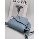 LOEWE Mini Gate Dual Bag In Soft Calfskin And Jacquard - Onyx Blue