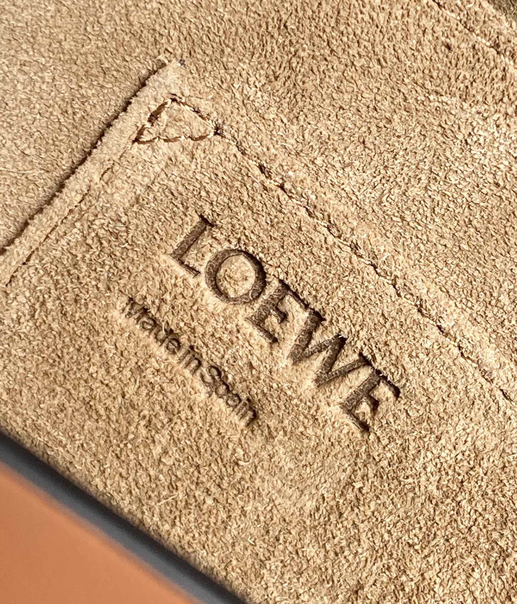 LOEWE Small Gate Dual Bag In Soft Calfskin And Jacquard - Tan