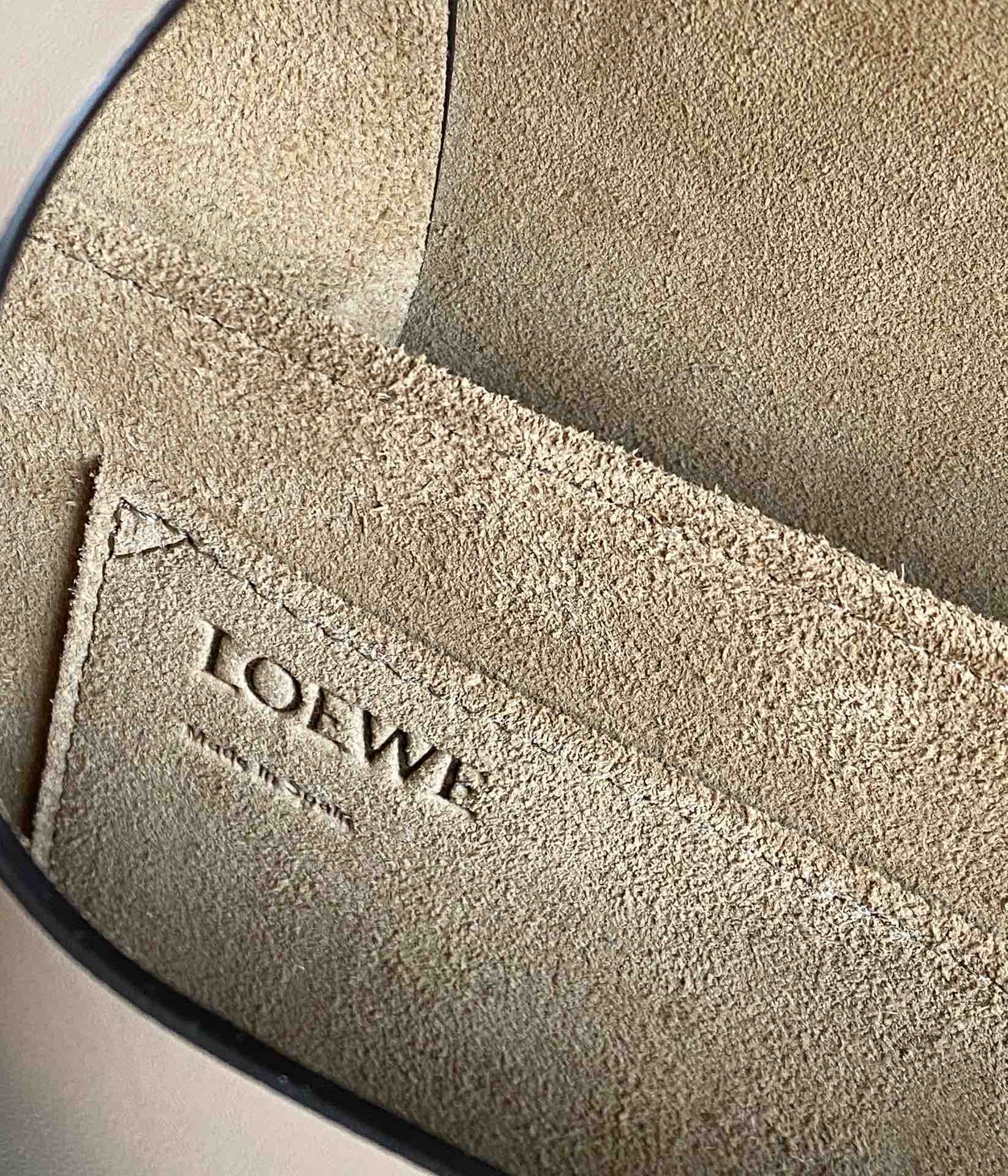 LOEWE Small Gate Dual Bag In Soft Calfskin And Jacquard - Sand