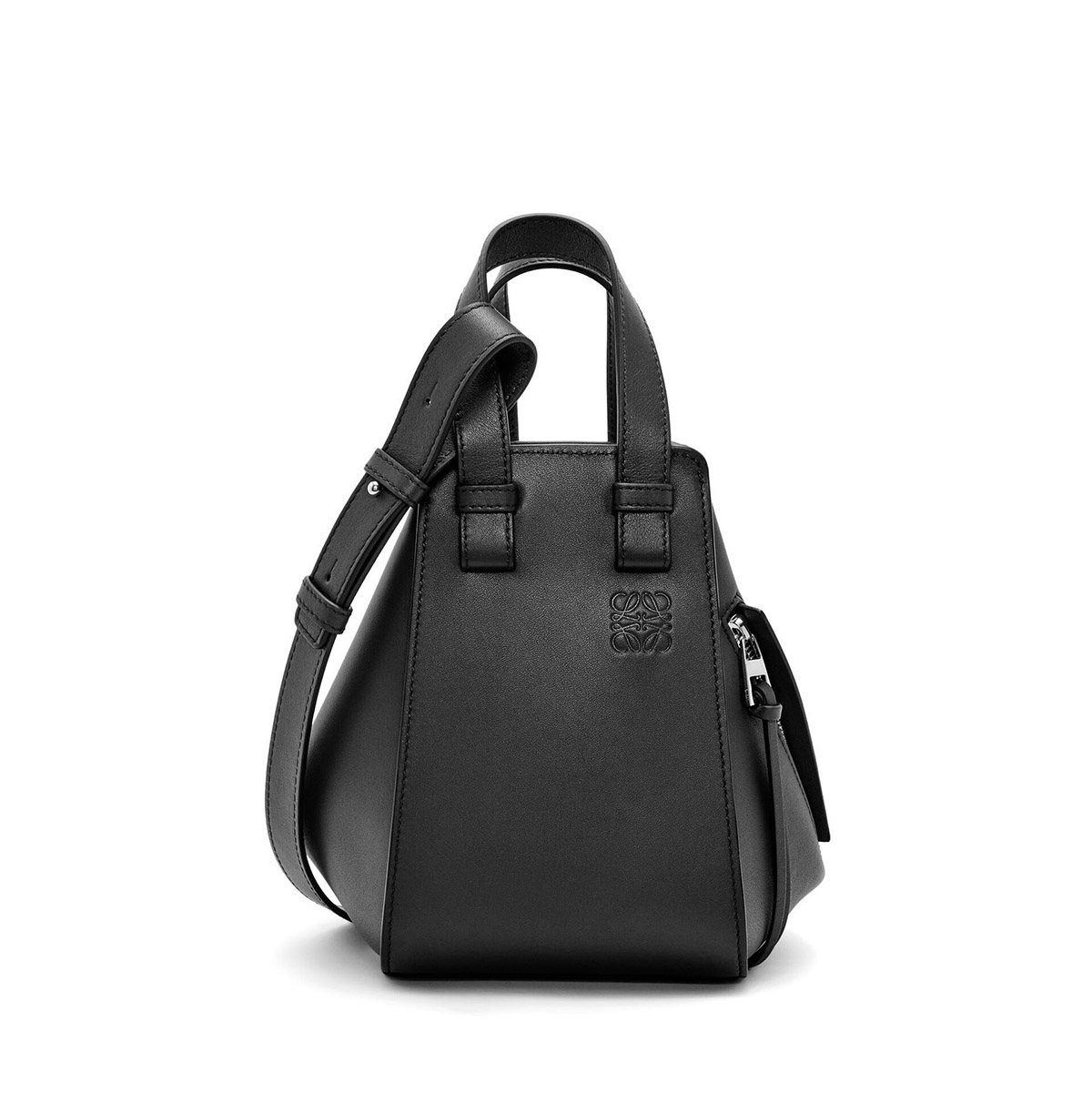 LOEWE Compact Hammock Bag In Classic Calfskin - Black