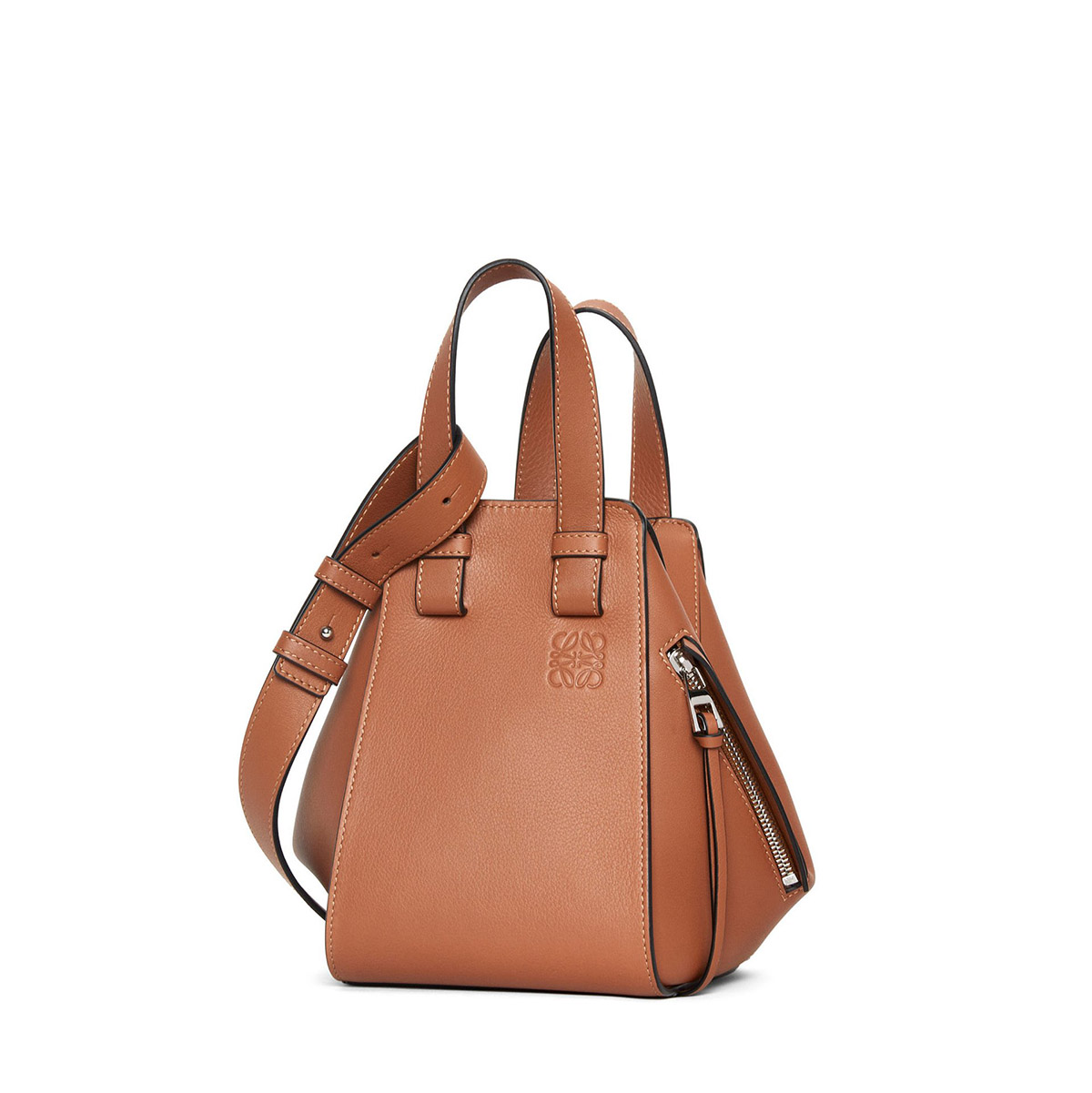 LOEWE Compact Hammock Bag In Classic Calfskin - Tan