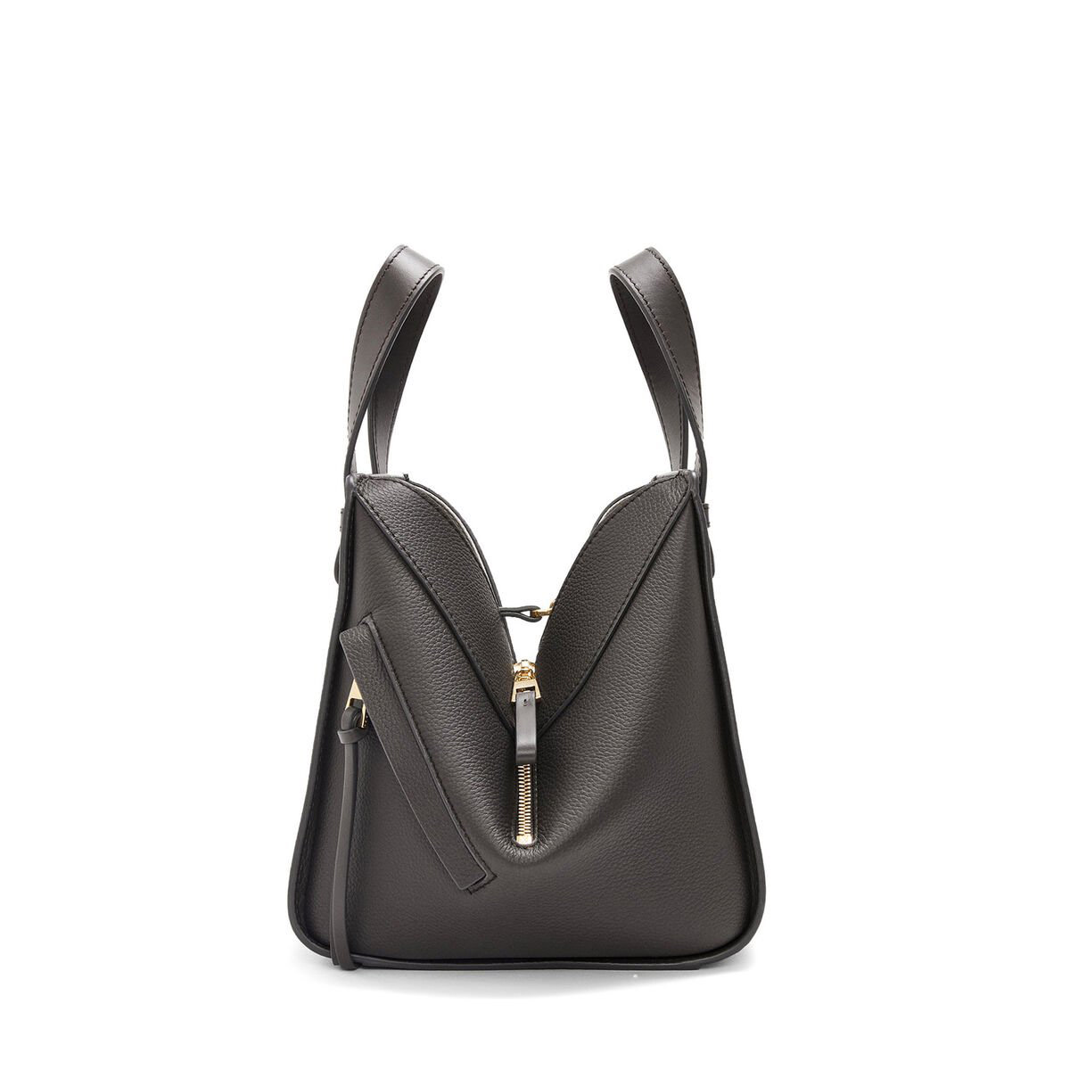 LOEWE Compact Hammock Bag In Soft Grained Calfskin - Dark Grey