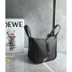 LOEWE Compact Hammock Bag In Soft Grained Calfskin - Dark Grey